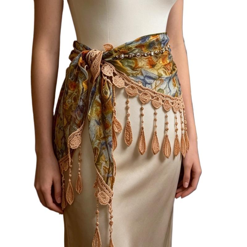 Selendang Segitiga Rumbai Bohe - Tassel Fringe Trim ulasan dan harga