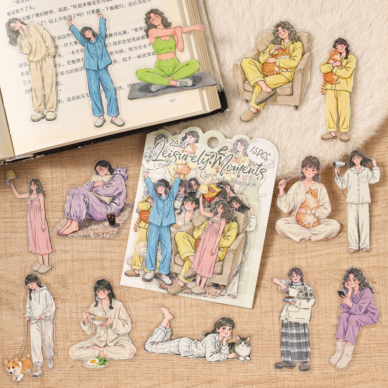 15Pcs Paket Stiker Karakter Wa - Embellishments For Scrapbooking ulasan dan harga